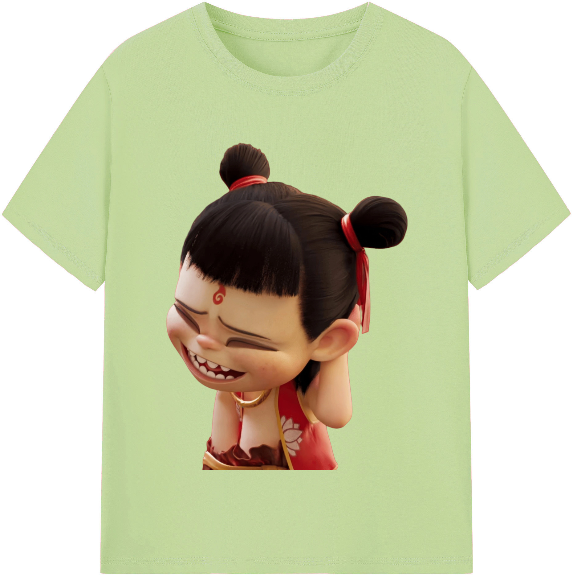（画像用） Ne Zha 2 ナタ 魔童の大暴れ 綿100％半袖Tシャツ（フロントプリント）